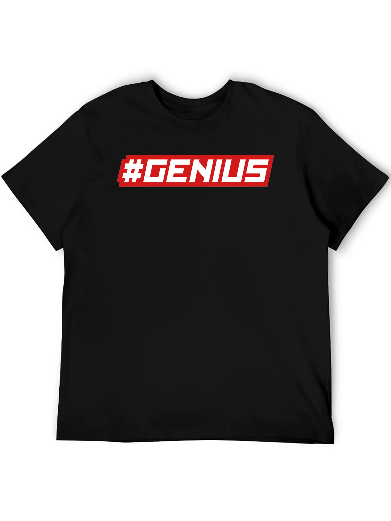 #GENIUS Graphic Print Crew Neck T-Shirt - Modern Style