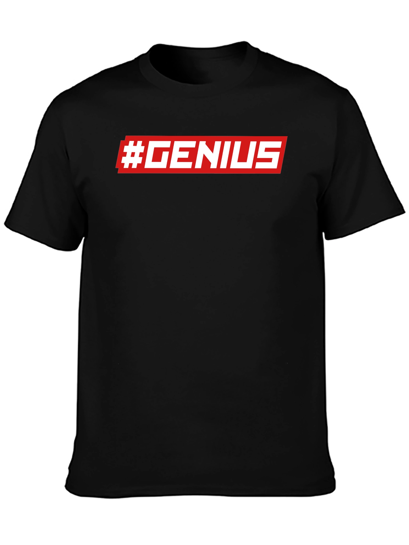 #GENIUS Graphic Print Crew Neck T-Shirt - Modern Style