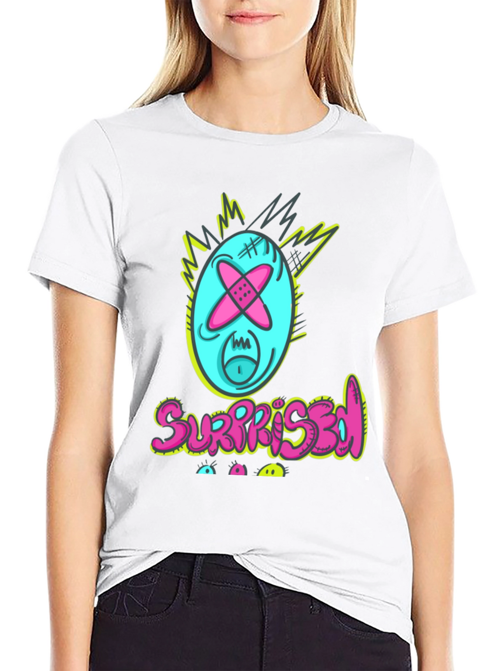 Surprised Graphic Tee - Funny Cartoon Character