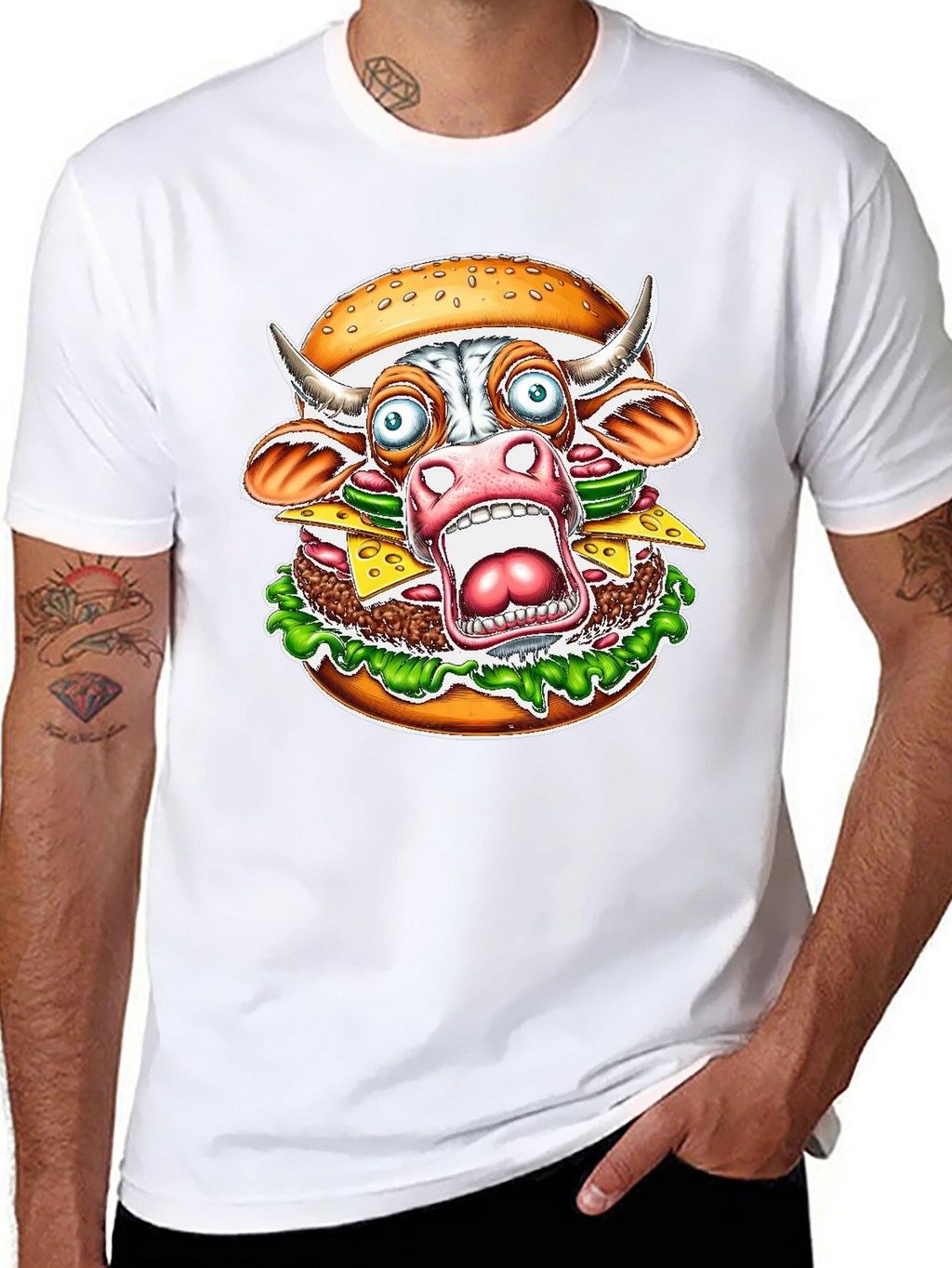 Burger Cow T-Shirt - Funny Graphic Tee