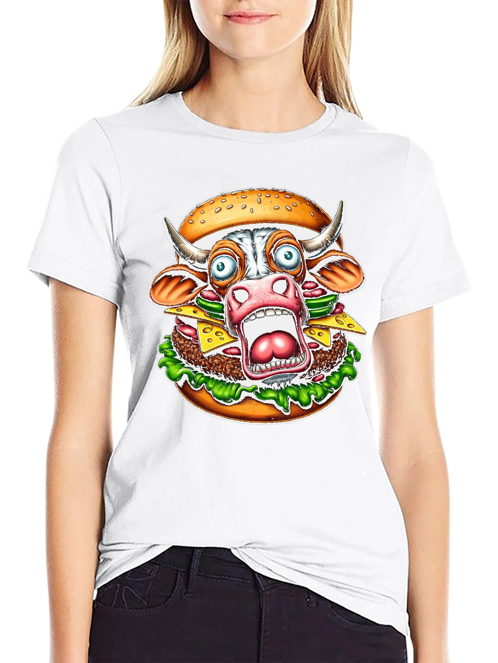 Burger Cow T-Shirt - Funny Graphic Tee
