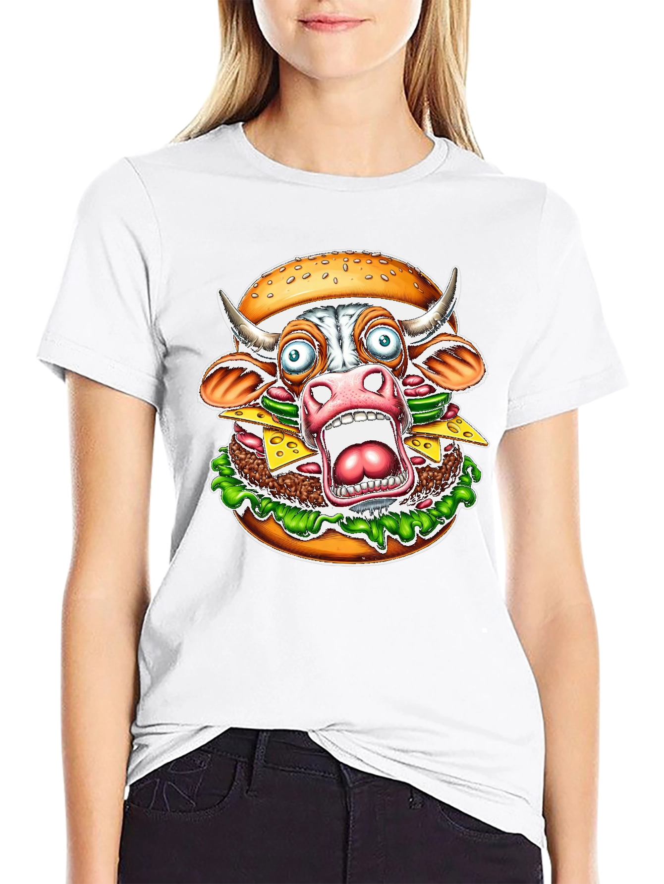 Burger Cow T-Shirt - Funny Graphic Tee