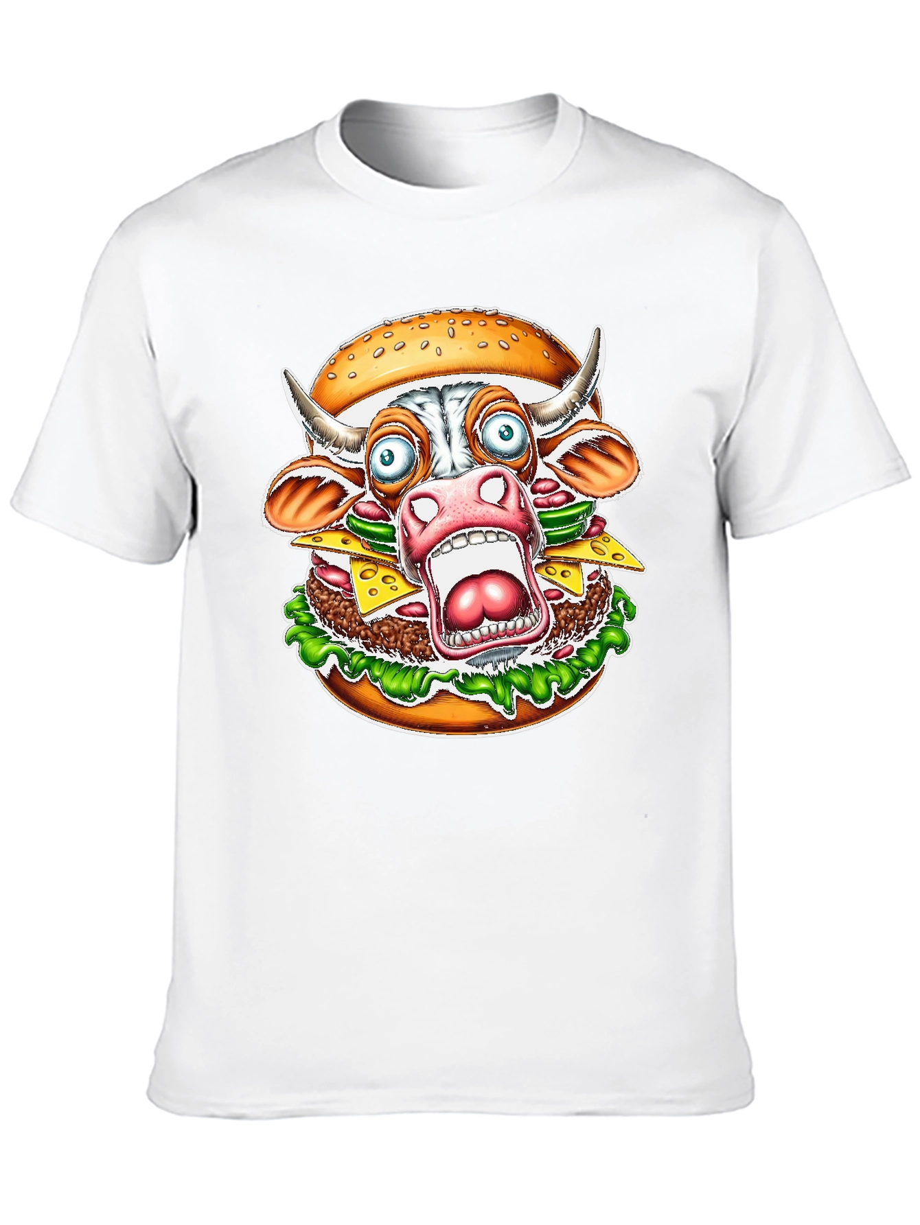 Burger Cow T-Shirt - Funny Graphic Tee