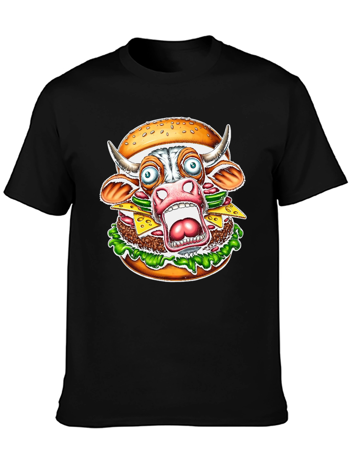 Burger Cow T-Shirt - Funny Graphic Tee