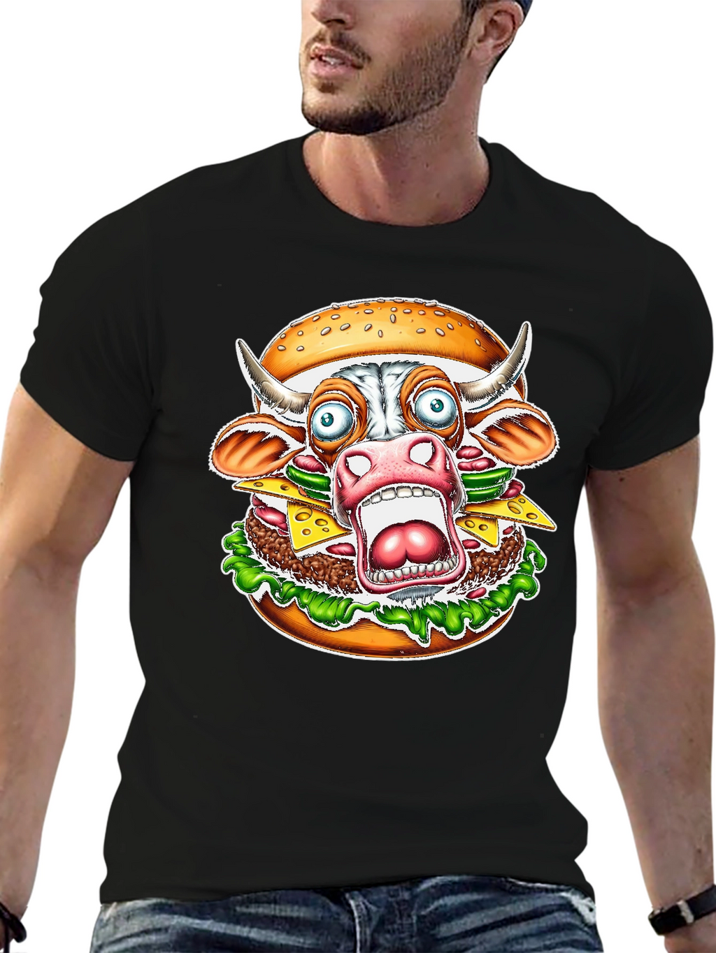 Burger Cow T-Shirt - Funny Graphic Tee