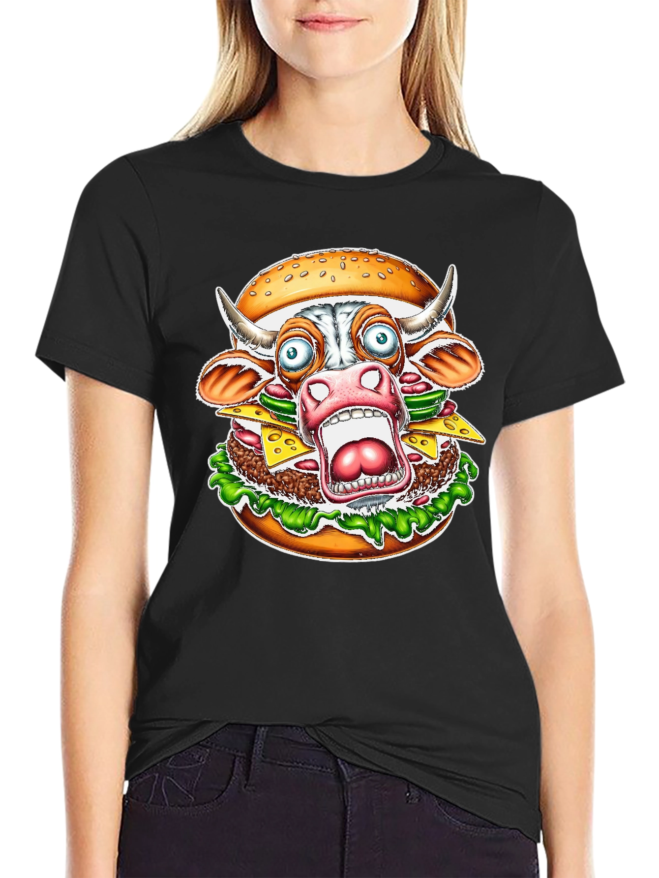 Burger Cow T-Shirt - Funny Graphic Tee