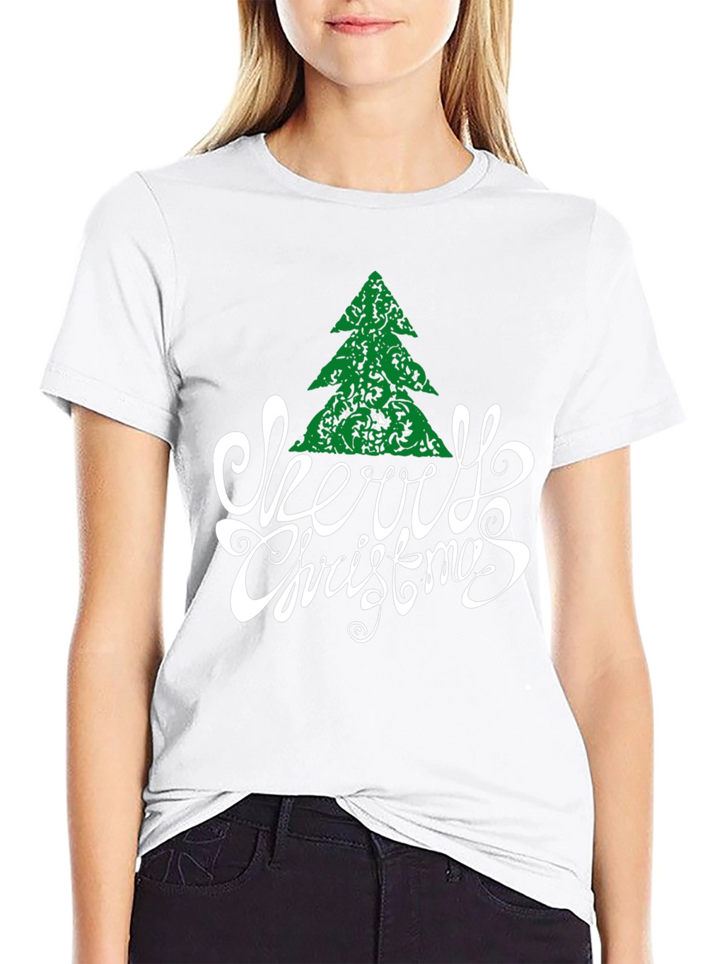 Festive Merry Christmas Tree Graphic Tee