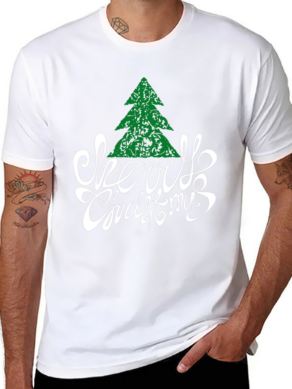 Festive Merry Christmas Tree Graphic Tee