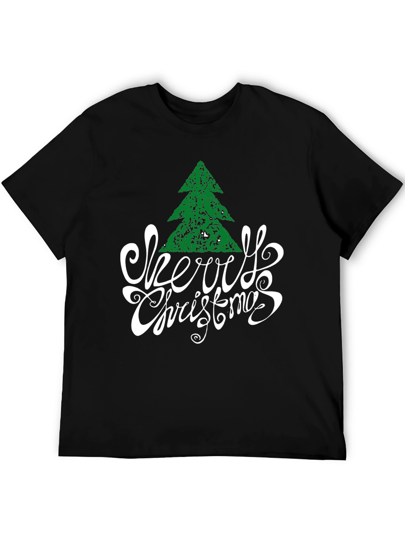 Festive Merry Christmas Tree Graphic Tee