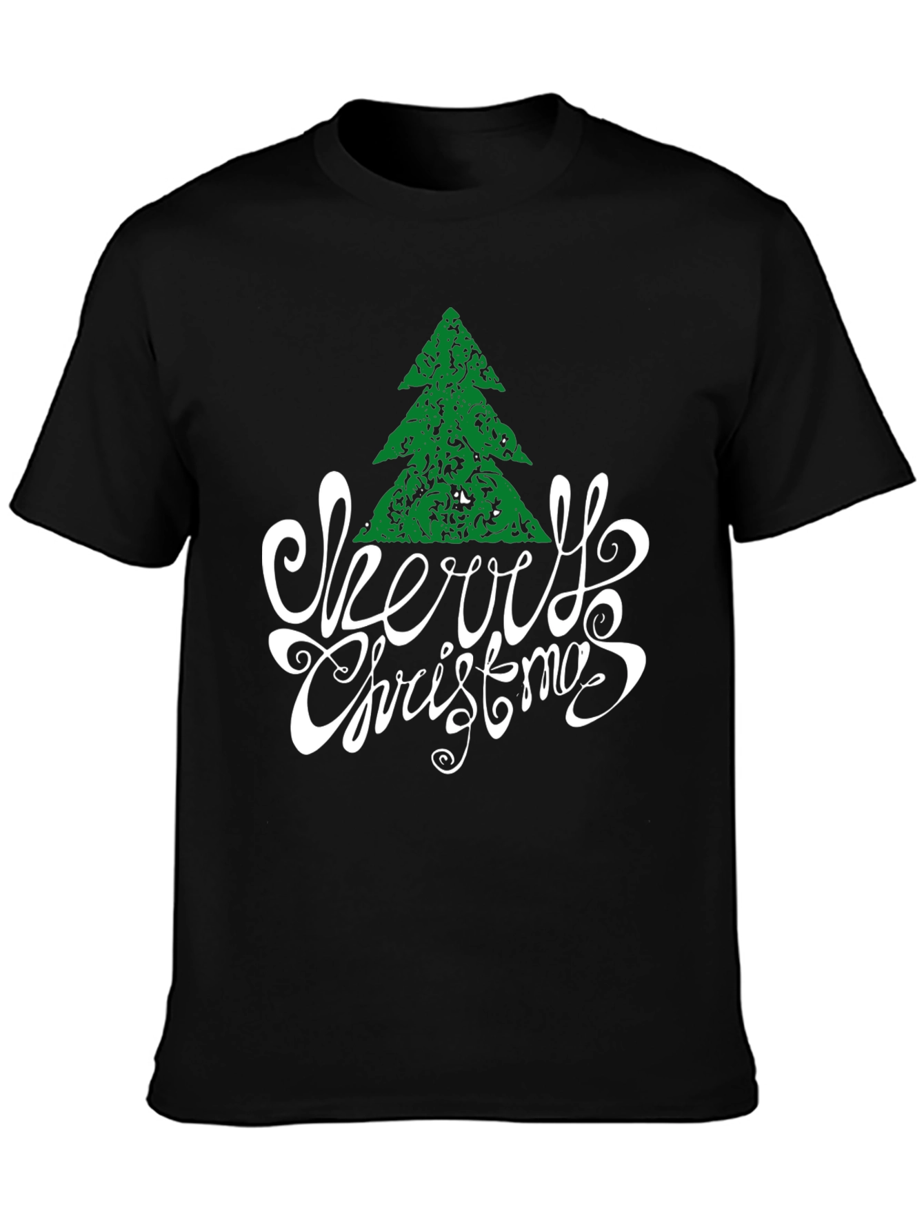 Festive Merry Christmas Tree Graphic Tee