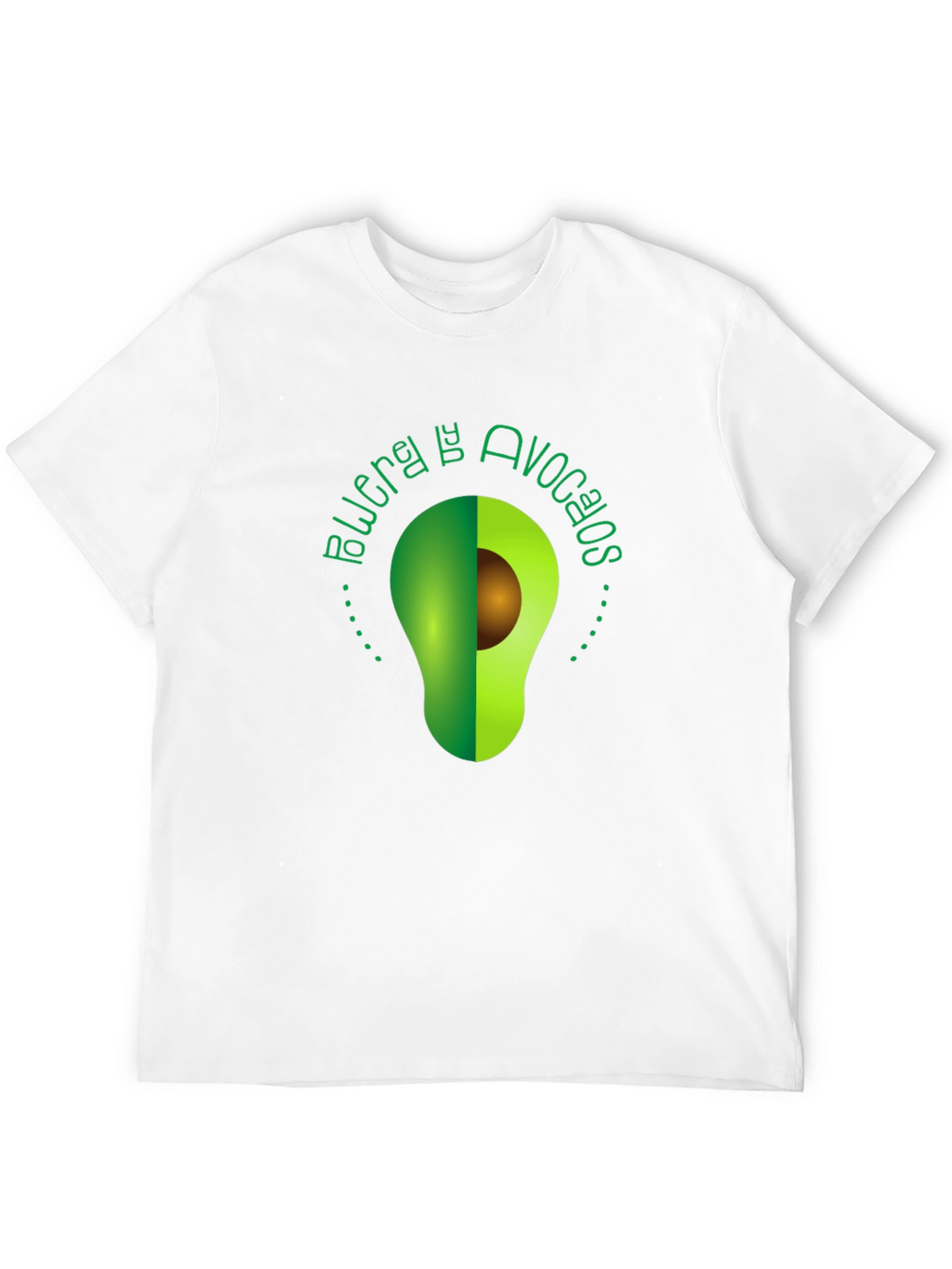 Avocado Power Tee - Unique Graphic Print Black T-Shirt