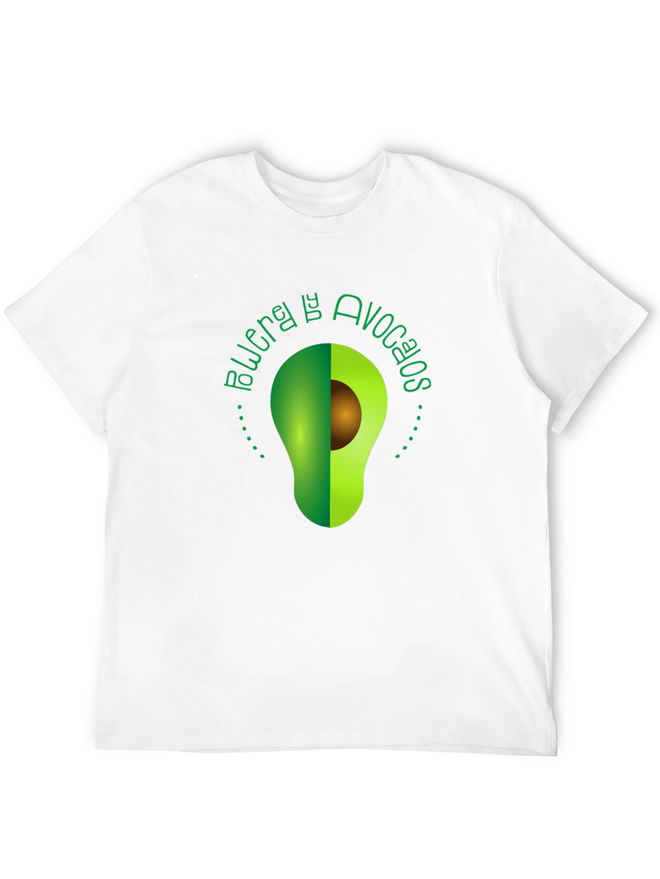 Avocado Power Tee - Unique Graphic Print Black T-Shirt
