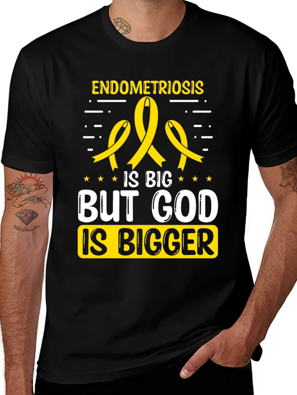 Endometriosis Awareness T-Shirt: God is Bigger