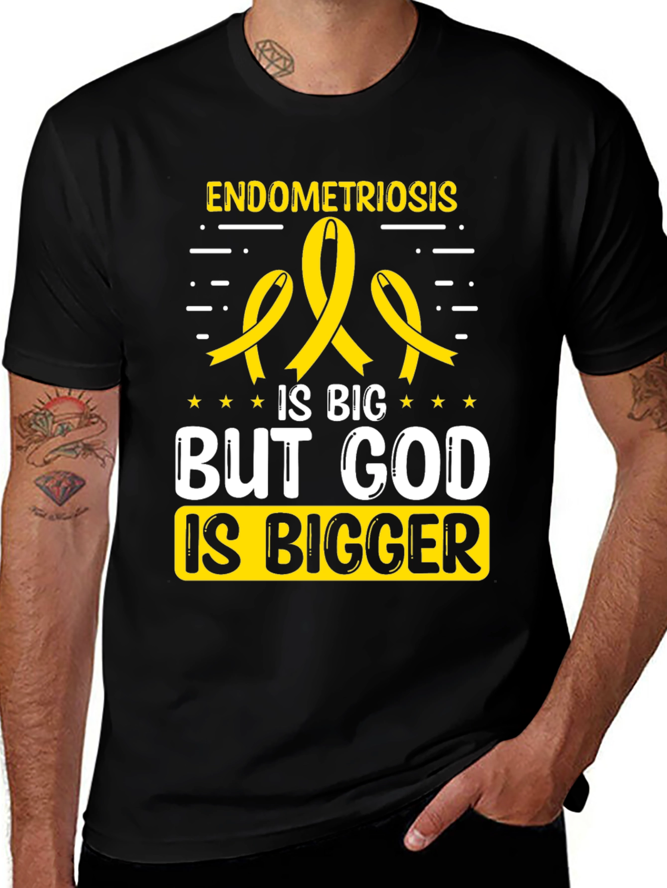 Endometriosis Awareness T-Shirt: God is Bigger
