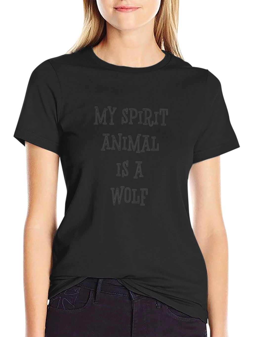 My Spirit Animal Is A Wolf Black T-Shirt