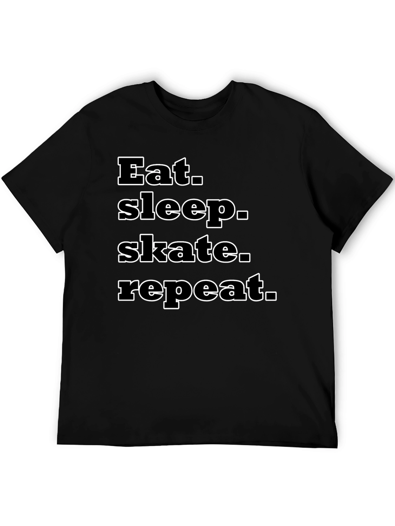 Eat Sleep Skate Repeat Black T-Shirt