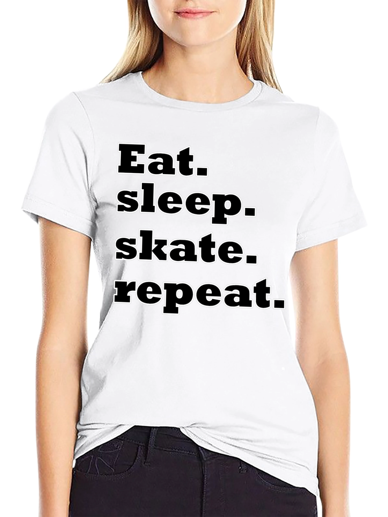Eat Sleep Skate Repeat Black T-Shirt
