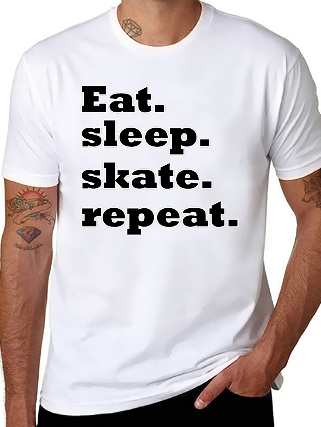 Eat Sleep Skate Repeat Black T-Shirt