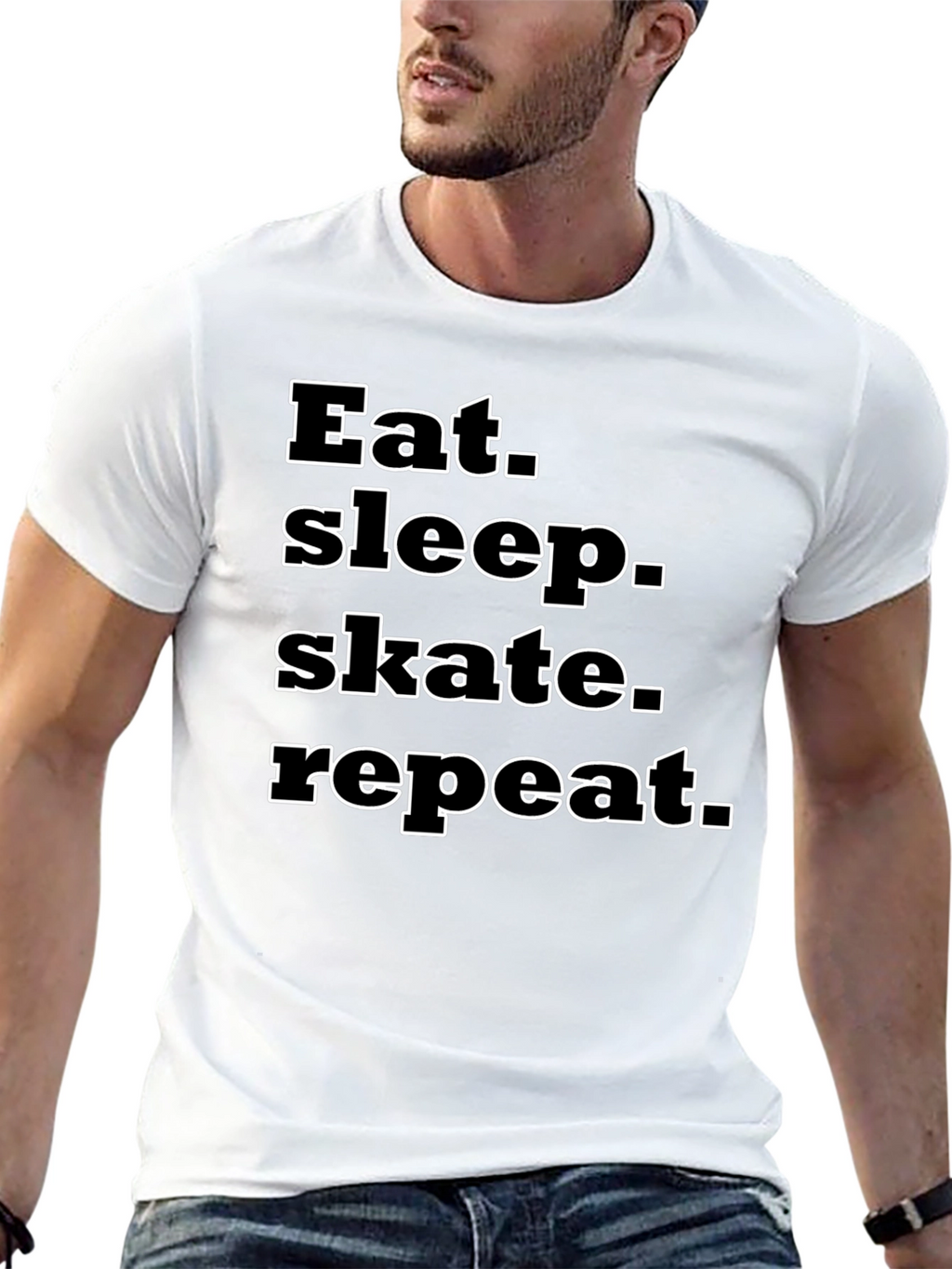 Eat Sleep Skate Repeat Black T-Shirt