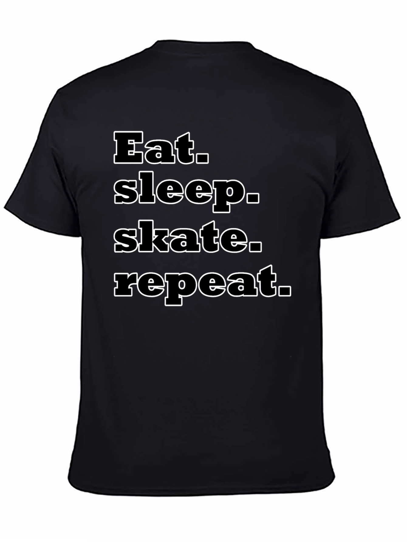 Eat Sleep Skate Repeat Black T-Shirt