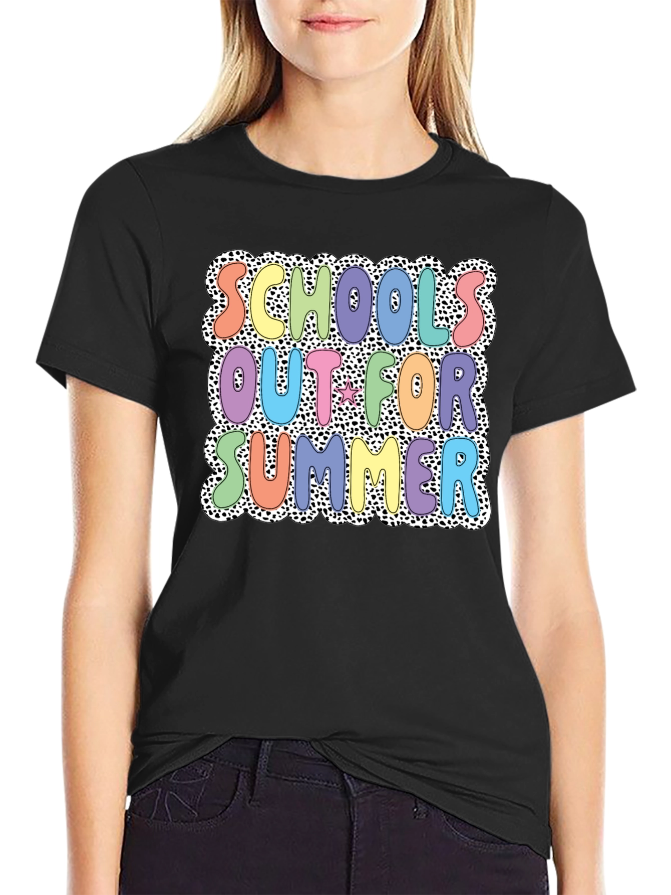 Schools Out For Summer Colorful Graphic Tee