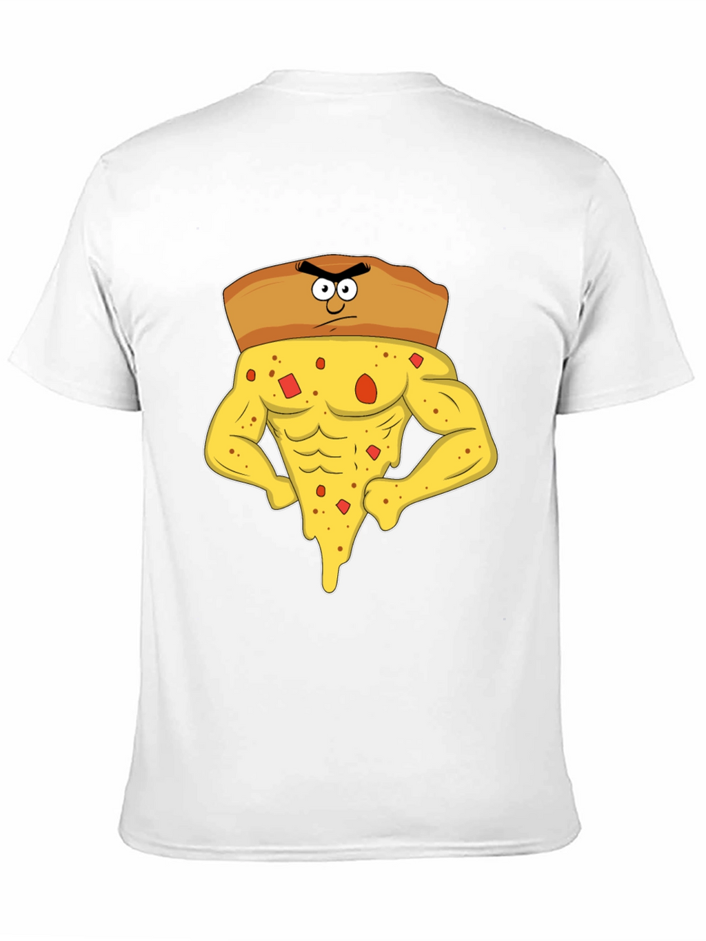 Funny Muscular Pizza Slice Graphic T-Shirt