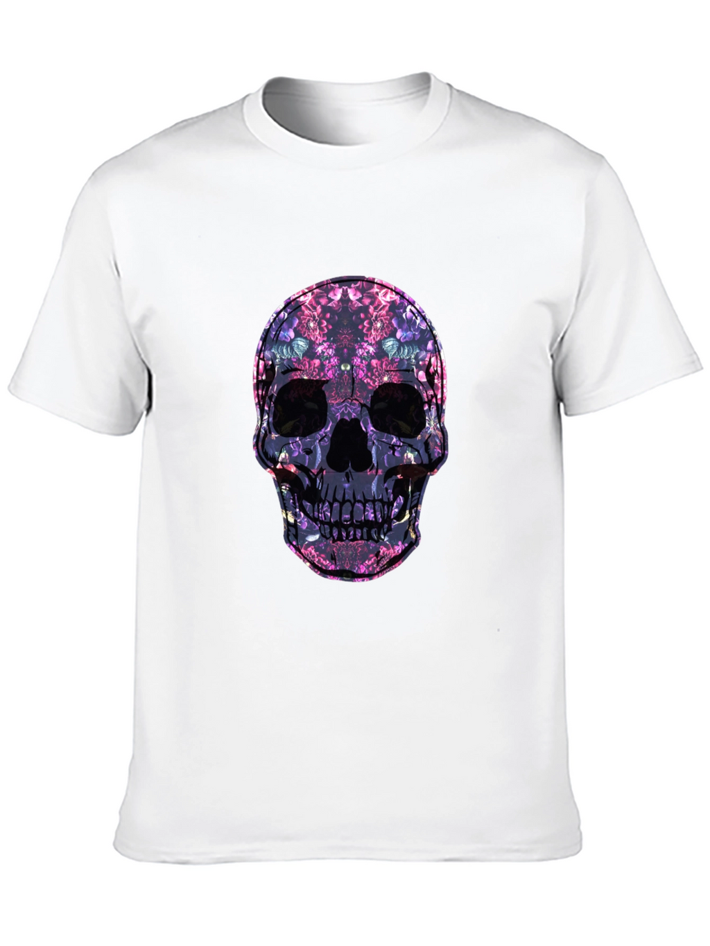 Floral Skull Graphic Print Tee
