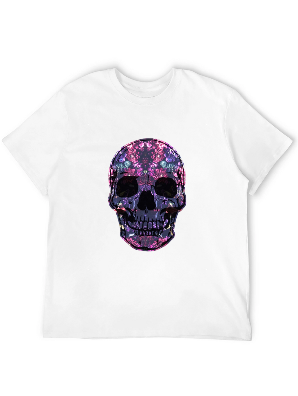 Floral Skull Graphic Print Tee