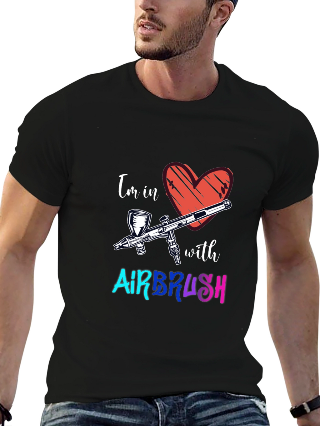 Airbrush Love Graphic Tee - Cool Artist Shirt