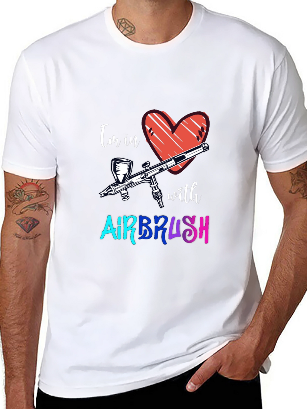 Airbrush Love Graphic Tee - Cool Artist Shirt