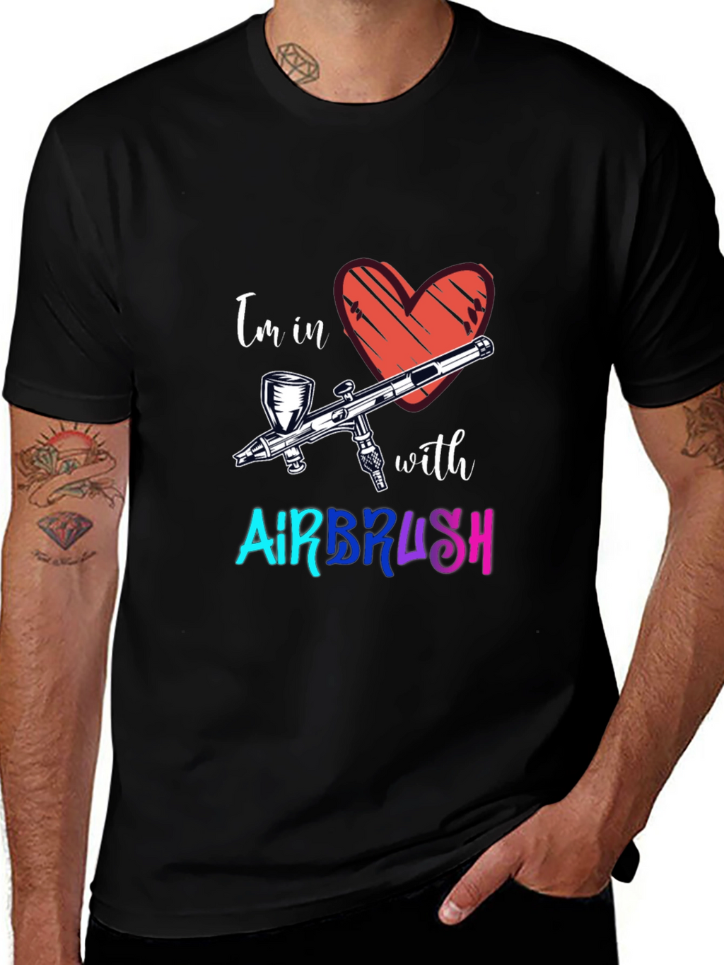 Airbrush Love Graphic Tee - Cool Artist Shirt