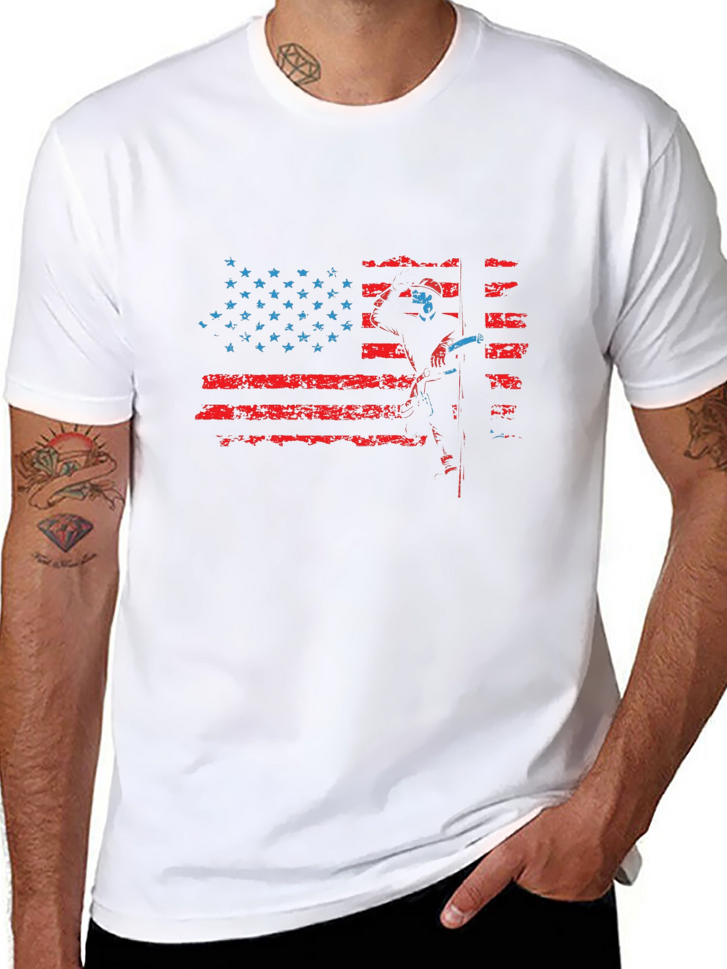 Patriotic Firefighter American Flag T-Shirt