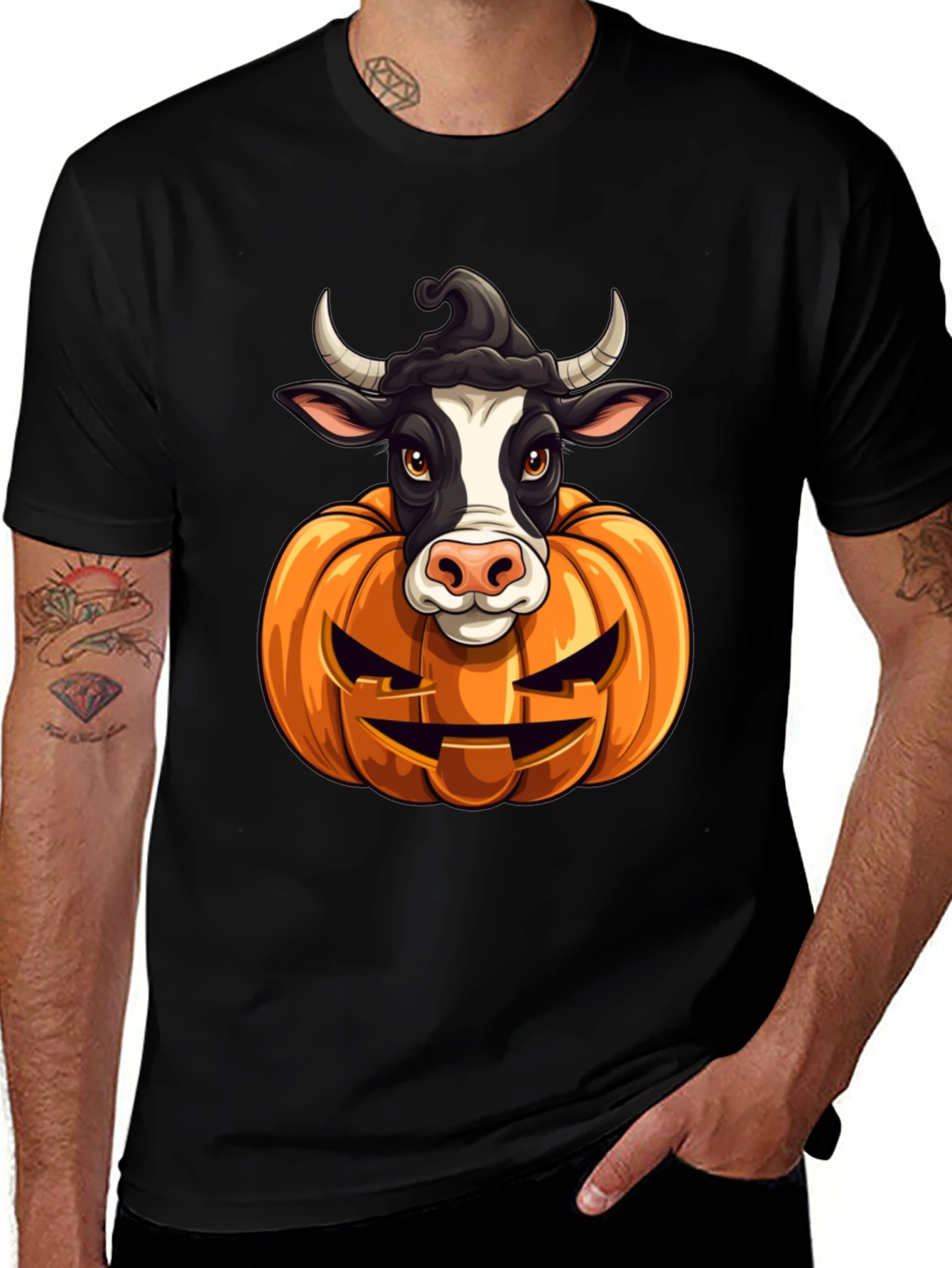 Halloween Cow Pumpkin T-Shirt