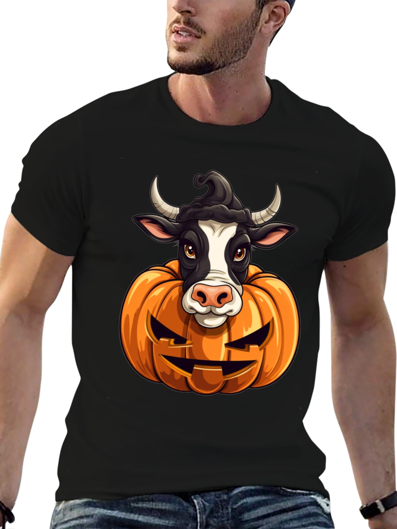 Halloween Cow Pumpkin T-Shirt