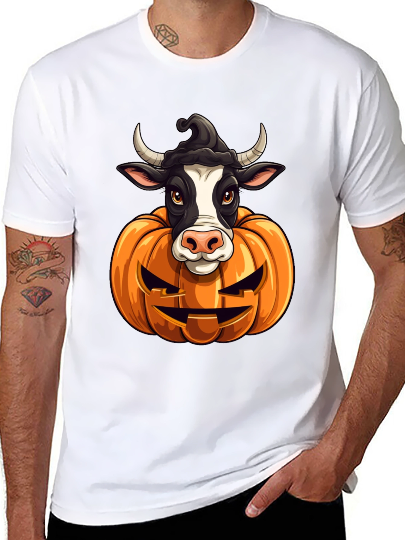 Halloween Cow Pumpkin T-Shirt
