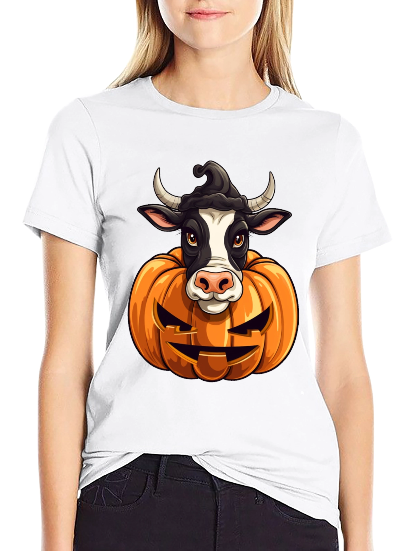 Halloween Cow Pumpkin T-Shirt