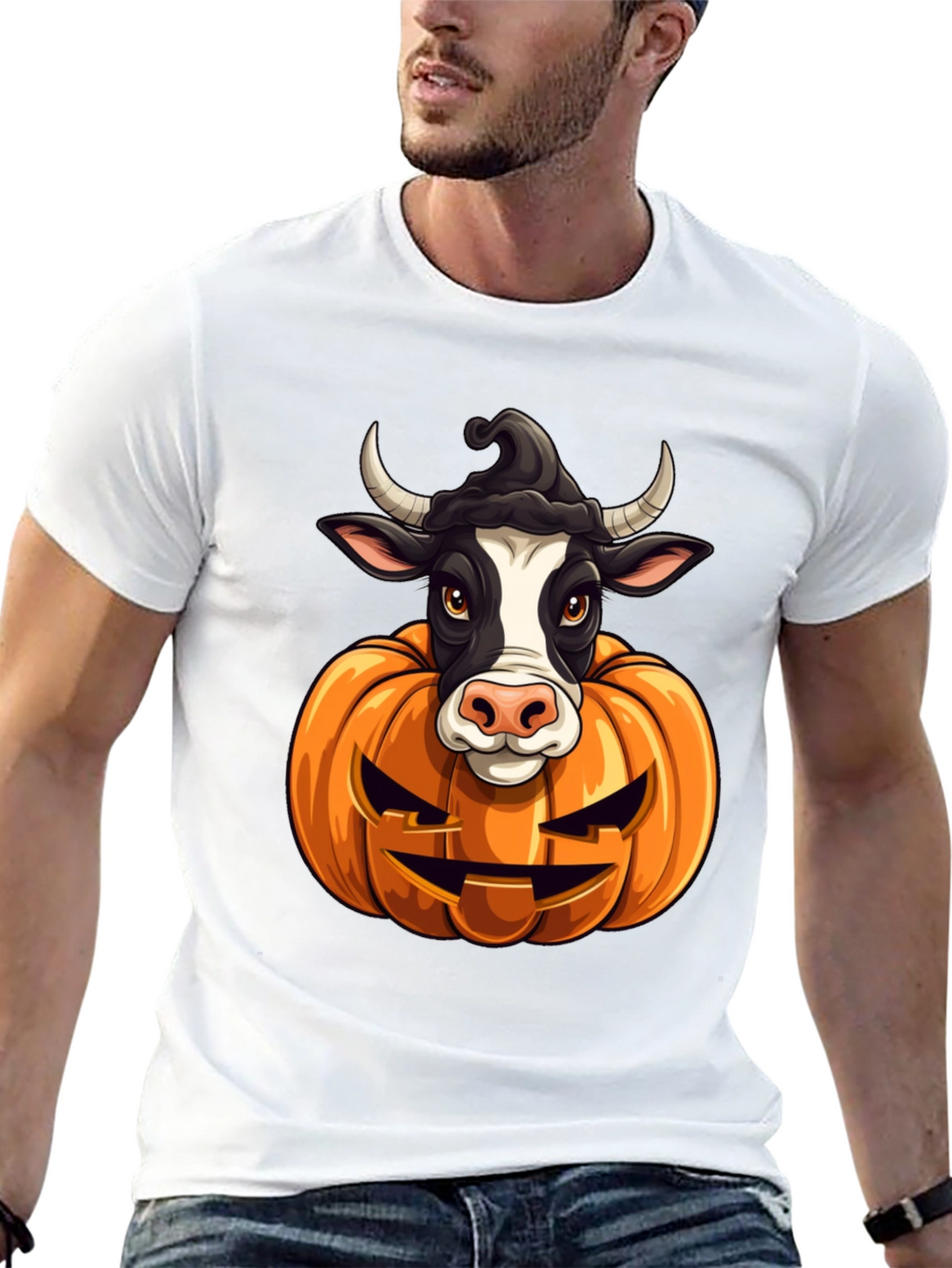 Halloween Cow Pumpkin T-Shirt