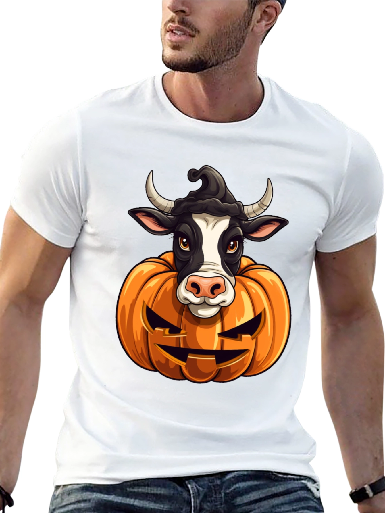 Halloween Cow Pumpkin T-Shirt