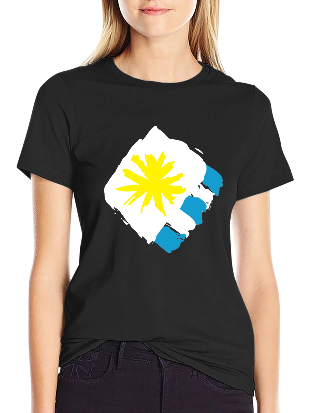 Abstract Graphic Tee - Black Casual Shirt