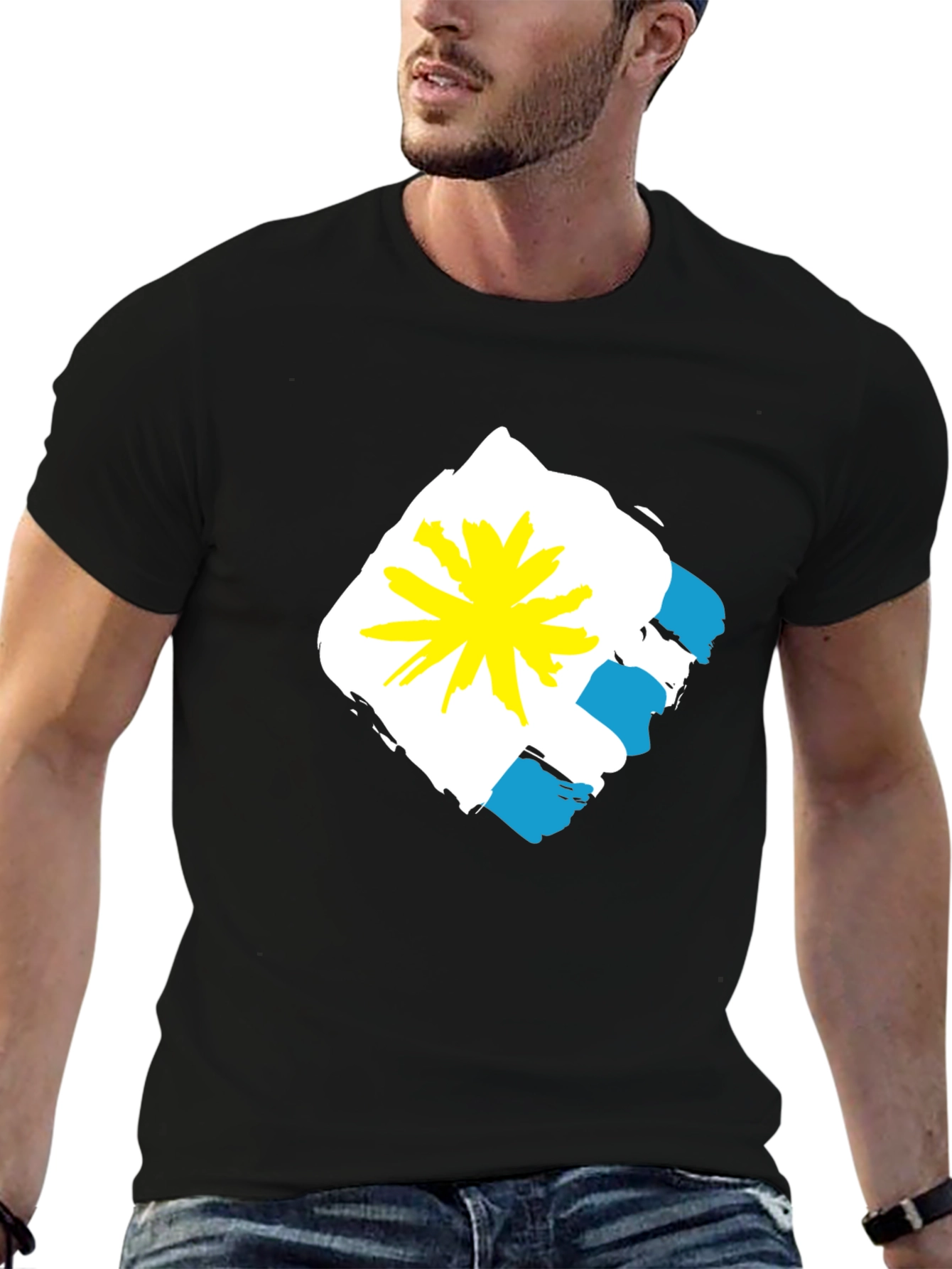 Abstract Graphic Tee - Black Casual Shirt