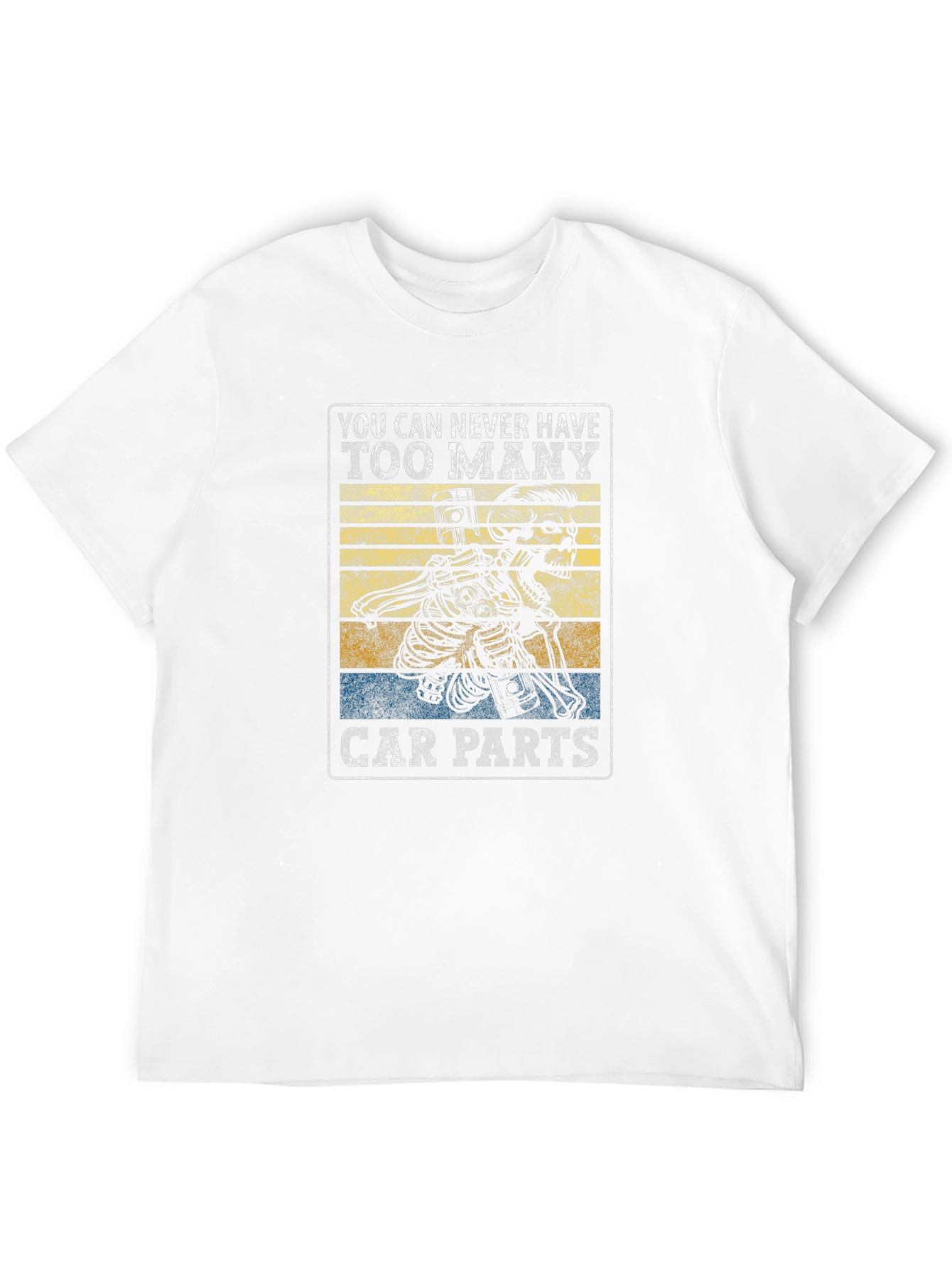 Skeleton Car Parts Graphic T-Shirt - Mechanic Gift