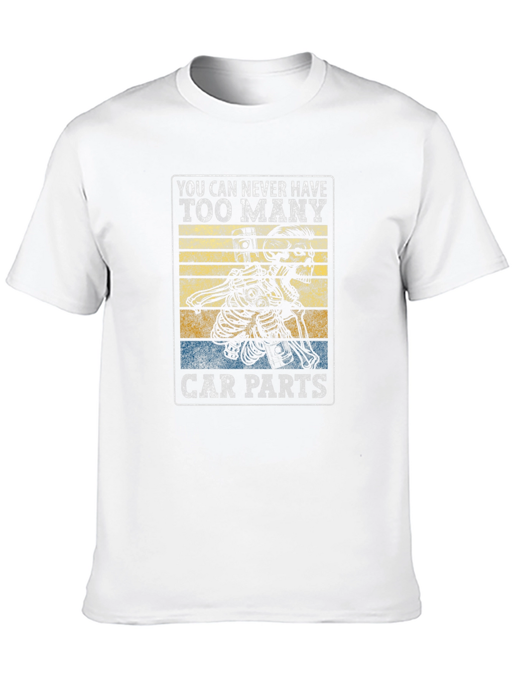 Skeleton Car Parts Graphic T-Shirt - Mechanic Gift