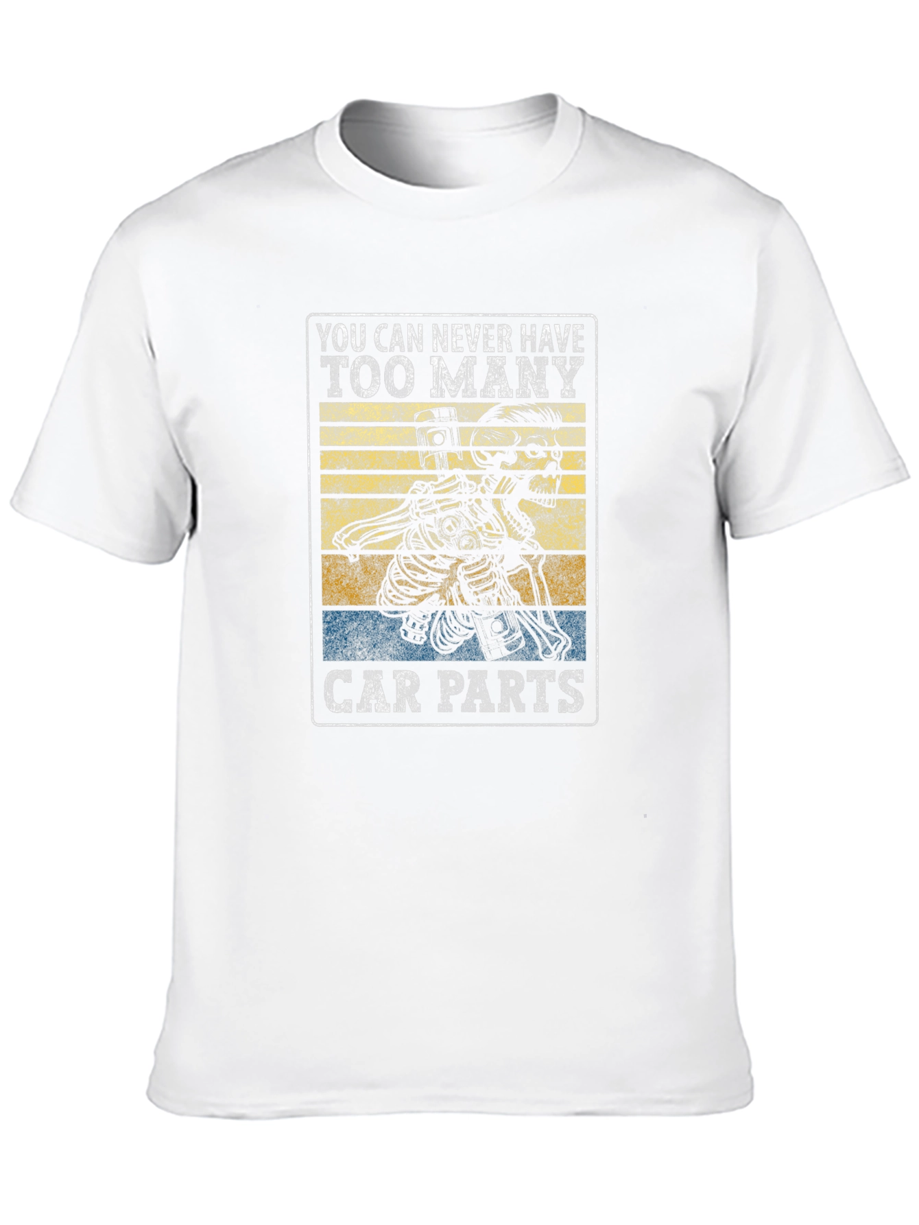 Skeleton Car Parts Graphic T-Shirt - Mechanic Gift