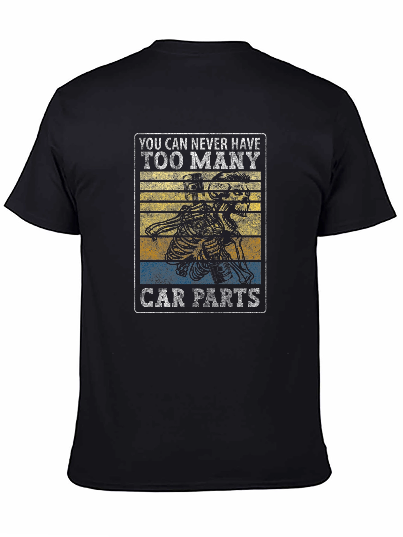 Skeleton Car Parts Graphic T-Shirt - Mechanic Gift