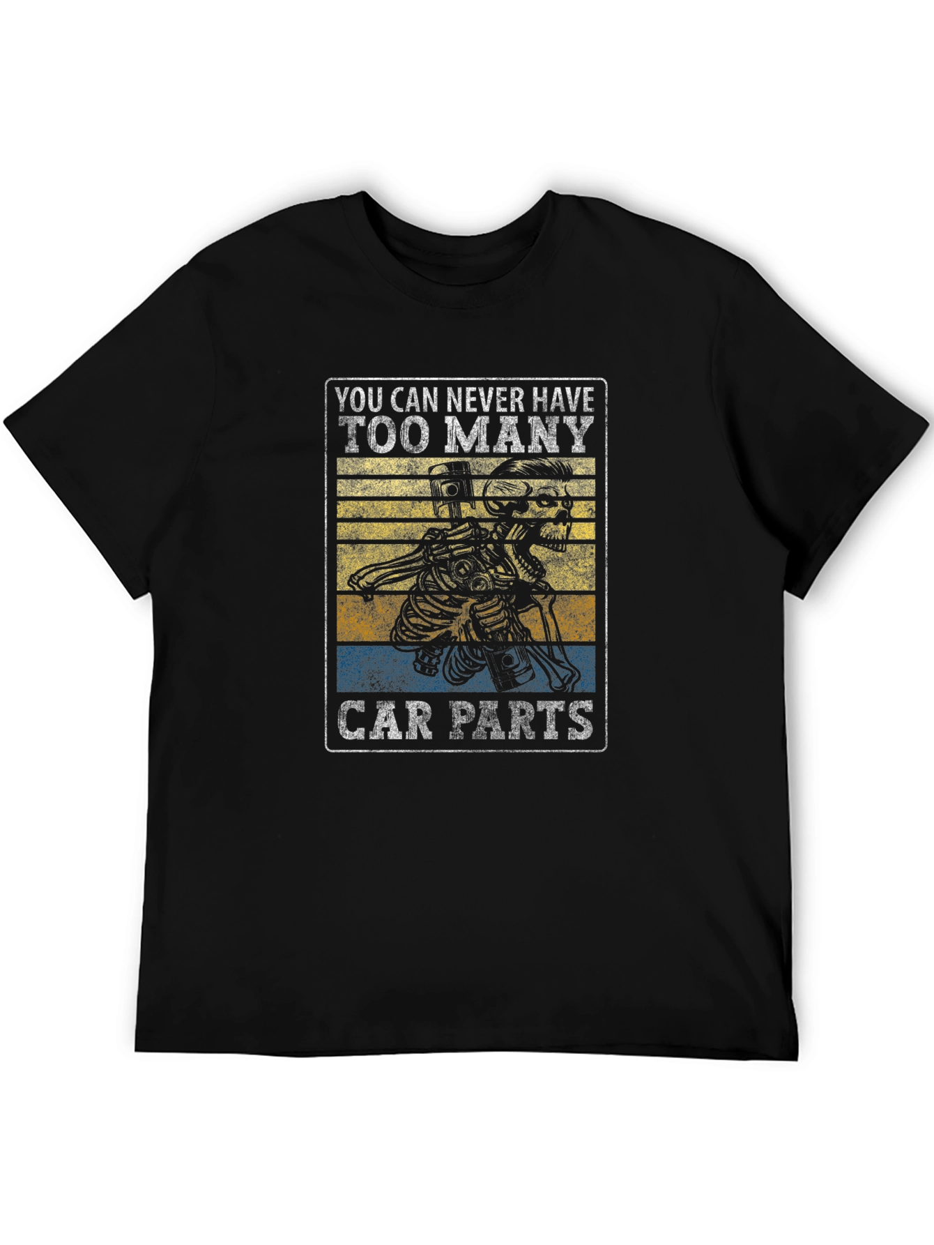 Skeleton Car Parts Graphic T-Shirt - Mechanic Gift