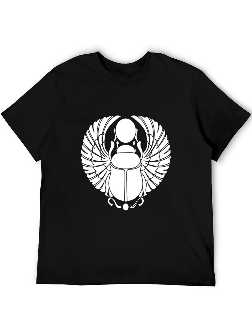 Black T-Shirt with Egyptian Scarab Beetle Design