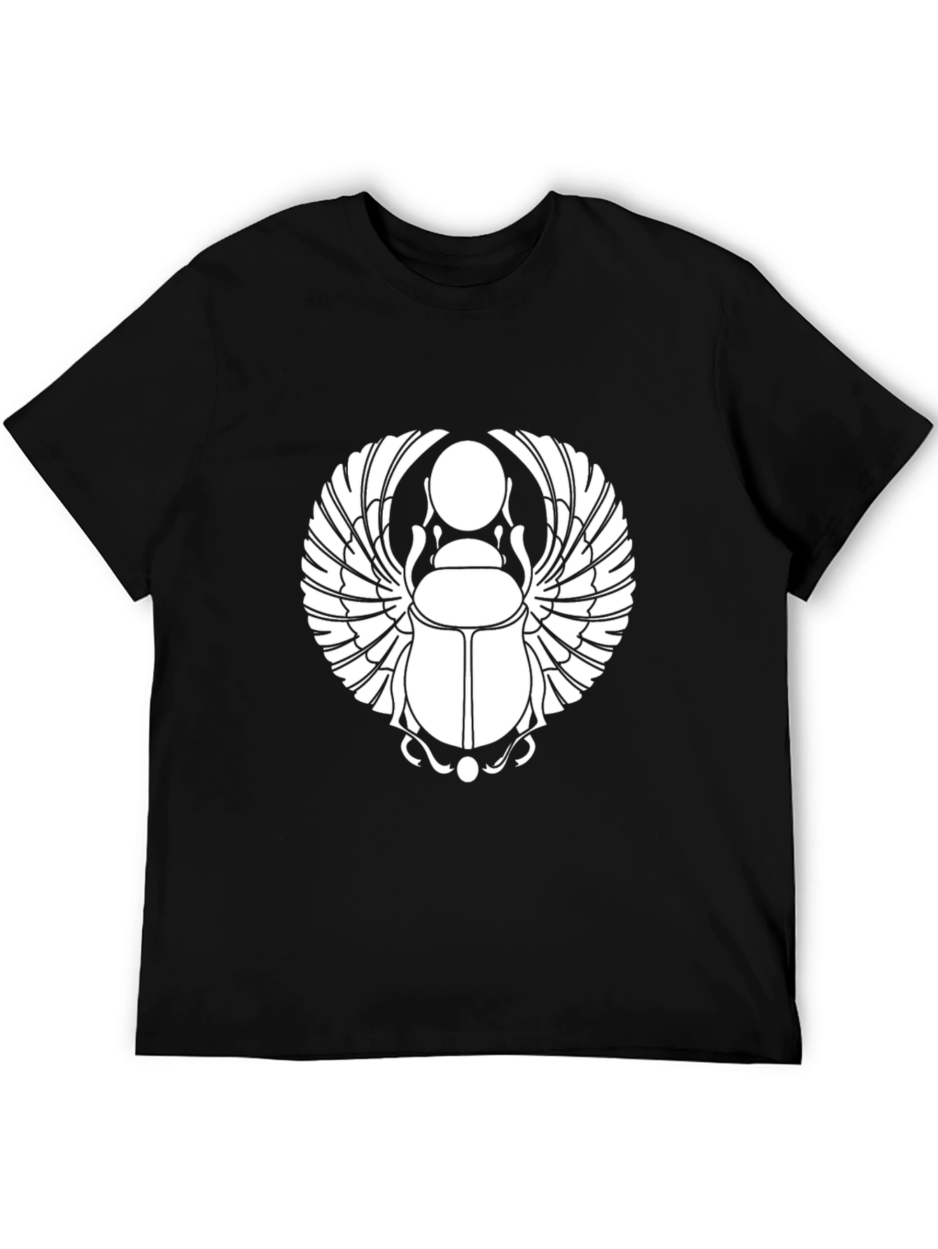 Black T-Shirt with Egyptian Scarab Beetle Design