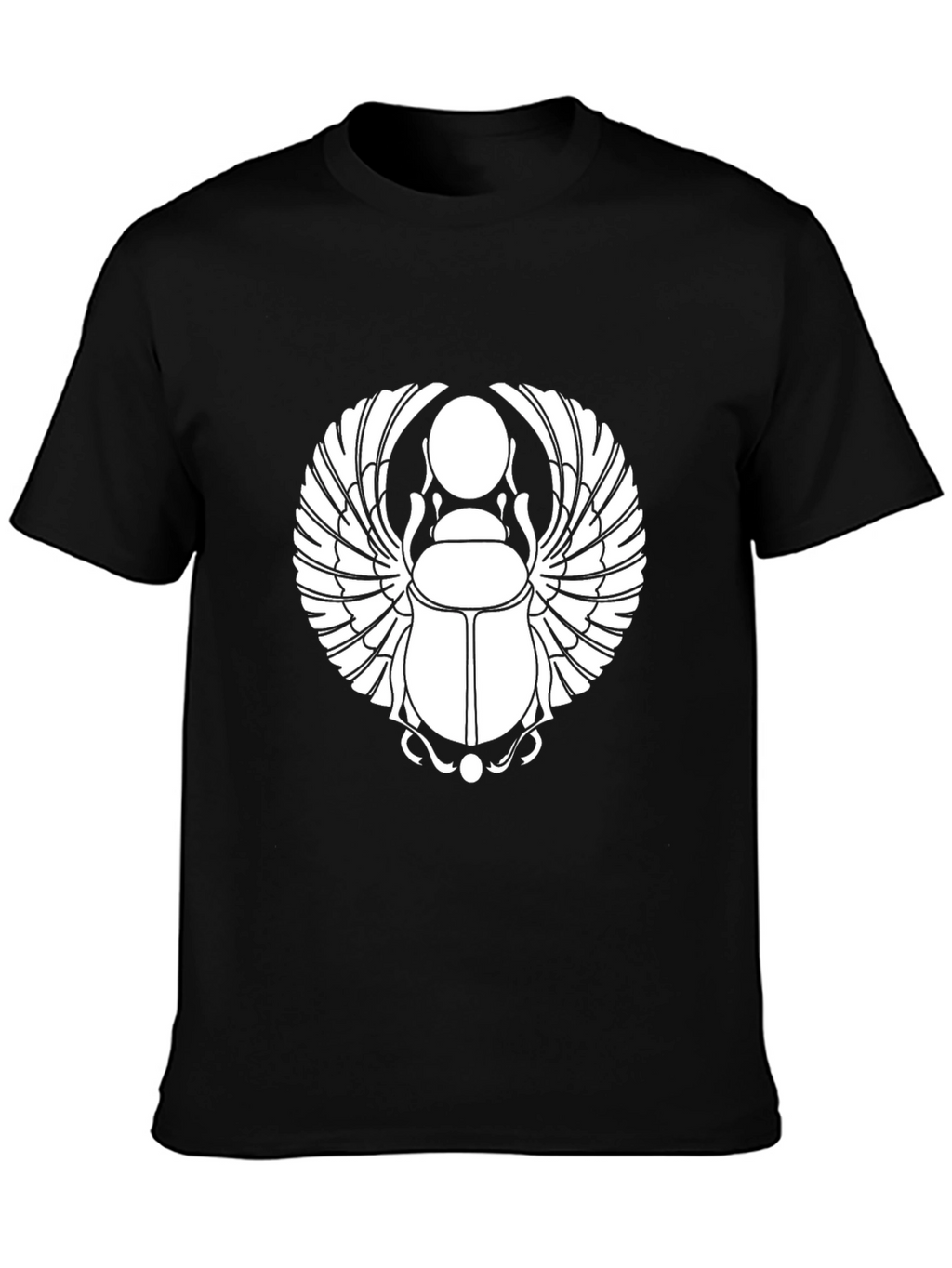Black T-Shirt with Egyptian Scarab Beetle Design