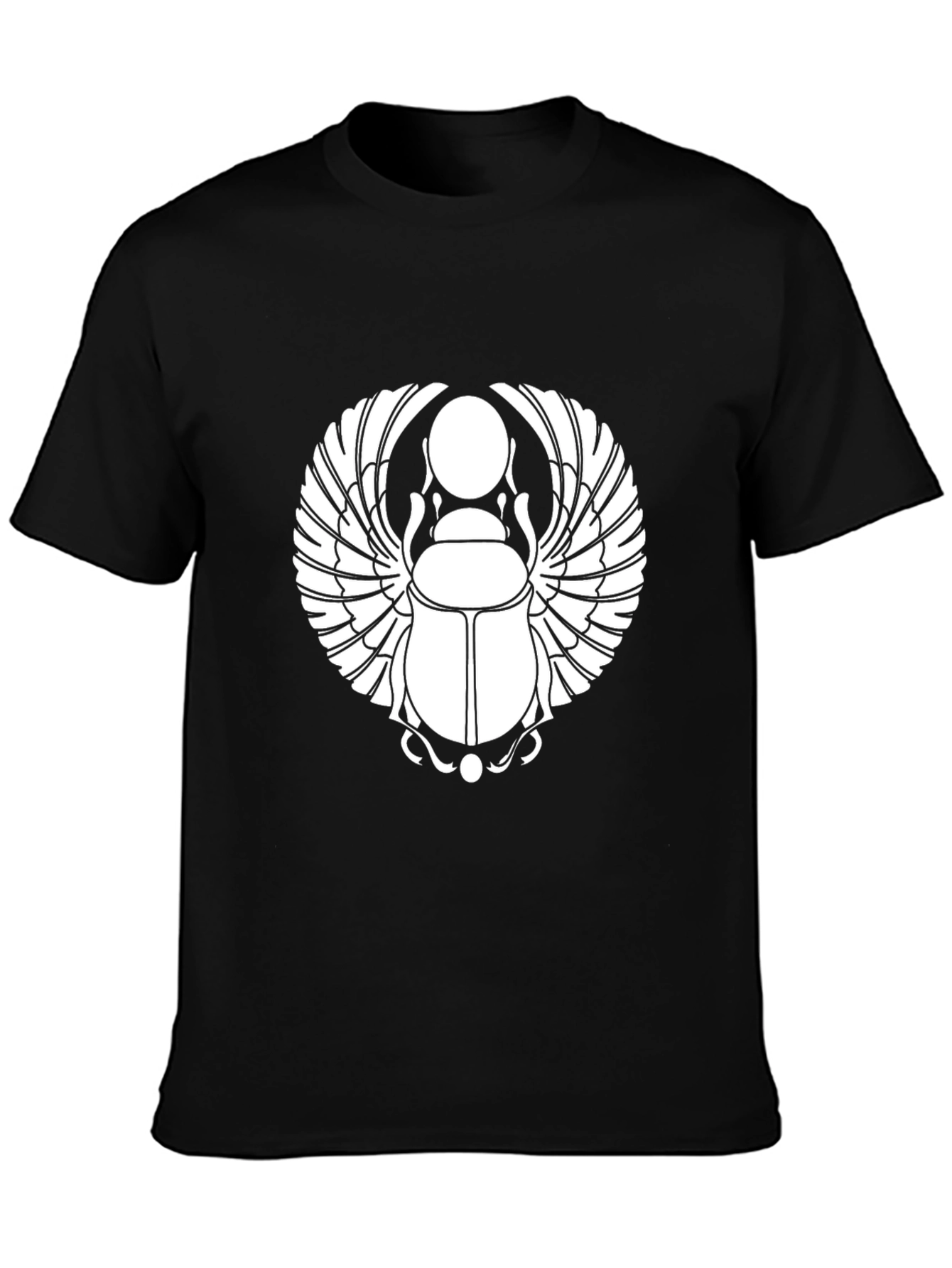 Black T-Shirt with Egyptian Scarab Beetle Design