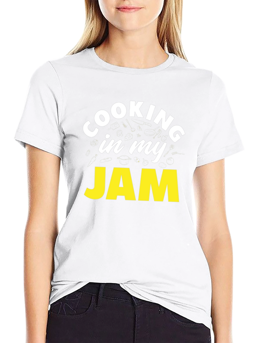 Cooking In My Jam Black Graphic Tee